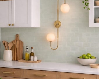Mid Century Modern Brass Double Globe Wall Sconce | Italian Style Lighting