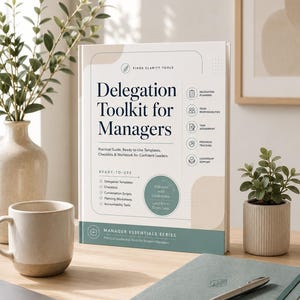 Delegeringsverktygslåda för chefer | Ledarskapsarbetsbok, teamledningsguide, delegeringsmallar, checklistor och PDF-nedladdning