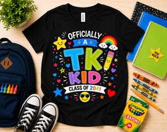 Officieel TK-shirt voor kinderen, overgangsshirt kleuterschool, First Day Of TK-shirt, Class Of 2041 Back To School-T-shirt