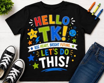 Hallo TK-shirt, overgangsshirt kleuterschool, TK-shirt eerste dag, terug naar school-shirt, TK-shirt voor kinderen, schoolshirt jongens