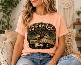 Geworteld in liefde stamboom shirt, T-shirt met onbreekbare takken, oma cadeau, shirt familiereünie, Generations Legacy Bella Canvas T-shirt