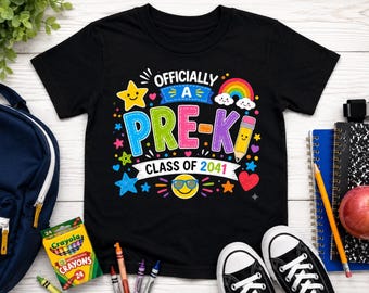 Officieel een Pre-K Kid Class of 2041 Shirt, Pre-K Graduation Shirt, First Day of School Shirt, Peuter T-shirt jeugd terug naar school shirt