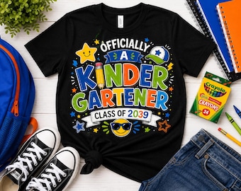 Officieel een kleutershirt, Class Of 2039-T-shirt, First Day Of Kleuterschool-shirt, Back To School-kindershirt, Kinder-T-shirt