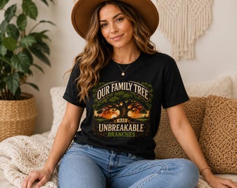 Shirt stamboom, geworteld in liefde T-shirt, shirt onbreekbare takken, familiewortels cadeau, oma oma moeder cadeau, boho legacy T-shirtQ1
