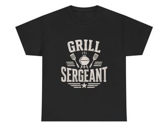 Grill Sergeant shirt grappig BBQ-vader shirt vaders dag cadeau Grill Master Tee achtertuin BBQ-shirt grappig papa cadeau shirt