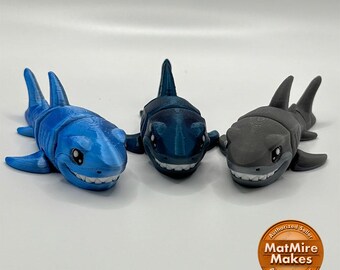 3D Printed Articulated Shark Fidget & Sensory Toy