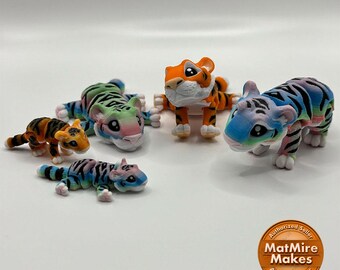 3D Printed Articulated Tiger Fidget & Sensory Toy