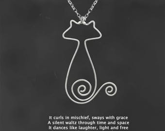 Cat pendant, Cat lover gift, Pendant necklace, Cat necklace, Gift for her, Birthday gift, Handmade jewelry,Free US Shipping