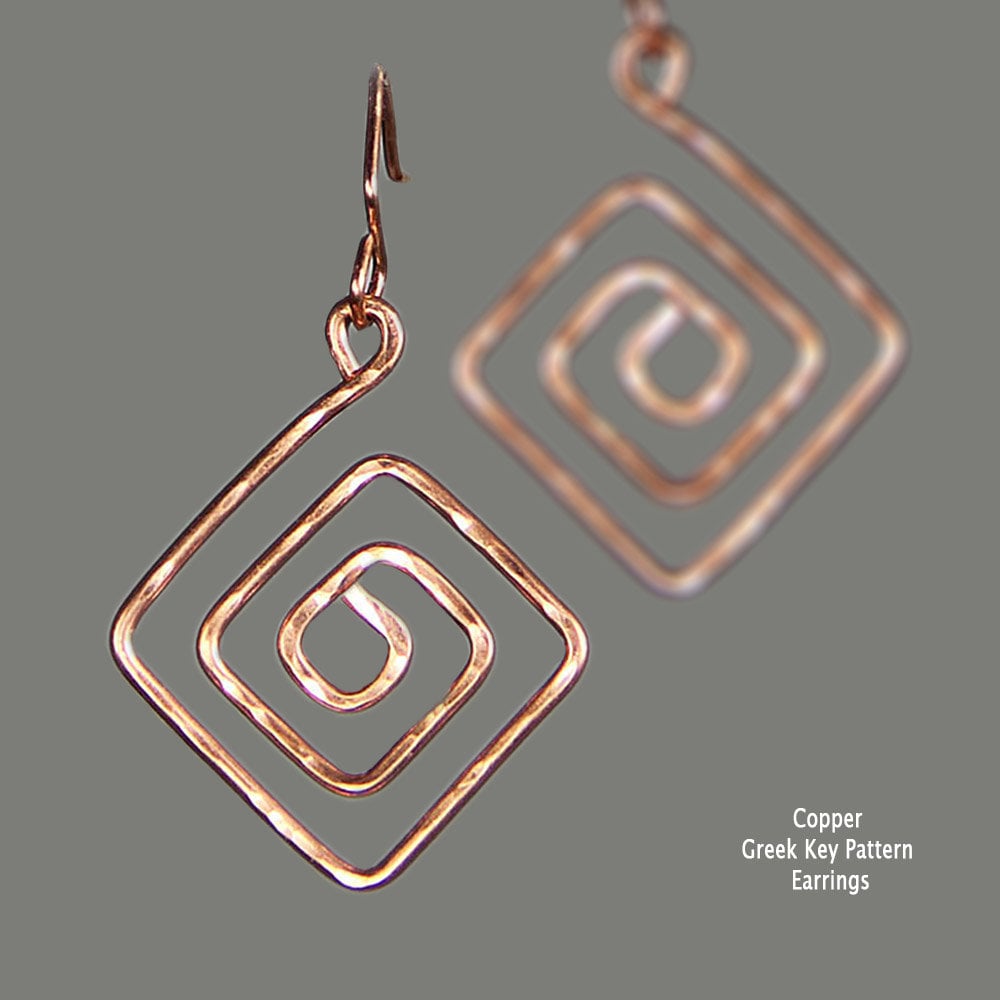 925 Sterling Silber Ohrringen Griechisches Muster - Creolen 13mm Damen