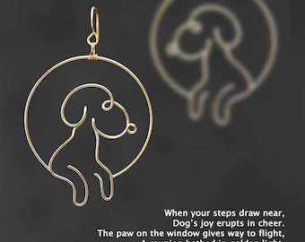 Pendientes de cachorro de perro, chapados en oro de 14 k, chapados en oro rosa de 14 k, plata de ley, cobre, únicos hechos a mano, envío gratuito a EE. UU.