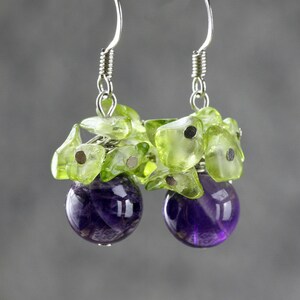 Boucles d’oreilles en améthyste, Bijoux en améthyste, Boucles d’oreilles perlées, Boucles d’oreilles Drop, Cadeau pour elle, Bijoux faits à la main, Bijoux personnalisés, Livraison gratuite aux États-Unis