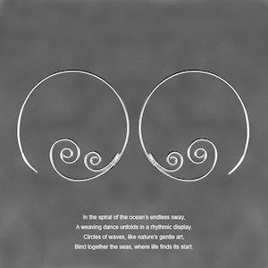 Double scroll hoop earrings, bridesmaid gift, gift for her, wedding gift, birthday gift, anniversary gift, gift for mom, free US shipping