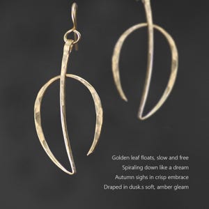 Gold leaf hammered textured earrings, bridesmaid gift, gift for her, birthday gift, anniversary gift, free US shipping