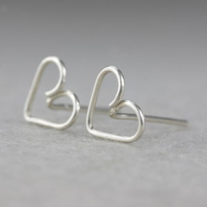 Heart stud earrings, bridesmaid gift, gift for her, wedding gift, birthday gift, anniversary gift, gift for mom, free US shipping