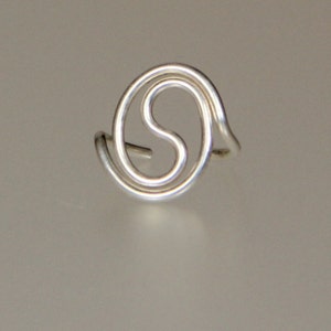 Silver ear cuff, Yin Yang, ear cuff, wiring earring, scroll ear cuff, spiral ear cuff,  handmade jewelry, gift for her, free US shipping