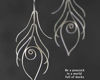 Pendientes de pavo real, hechos a mano, en plata de ley, chapados en oro de 14 k, chapados en oro rosa de 14 k, cobre, envío gratuito a EE. UU.