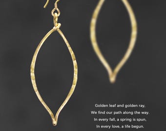 Customized order for Leslie Zak, Gold Leaf Earrings,