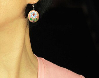 Ethnic Handmade Glaze Cloisonne Quality Drop Earrings main image 0