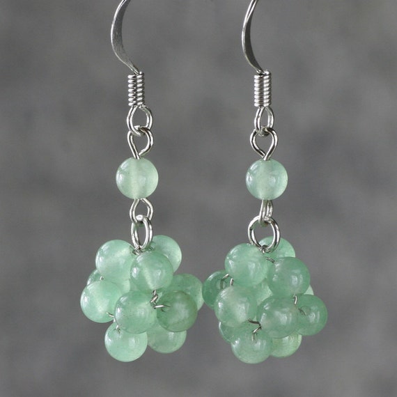 Jade Earrings Jade Jewelry Drop Earrings Dainty Earrings | Etsy