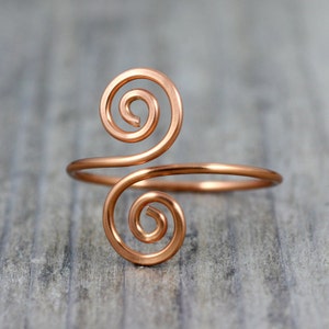 Copper ring,spiral ring, Adjustable ring,Bridesmaid gift,Gift for her, Personalized gift,Handmade jewelry,Free US Shipping