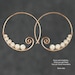 Pearl Spiral hoop earrings, Gift for her, Wedding gift, Handmade jewelry, Personalized jewelry, Free US Shipping 