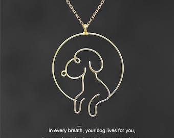 Dog puppy pendant necklace, unique handmade, Free US shipping, 14k gold filled, 14k rose gold filled, sterling silver, copper