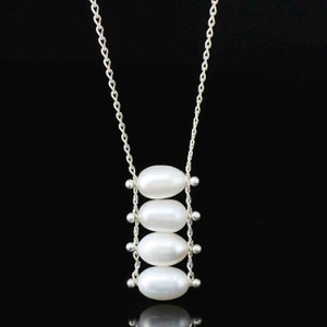 Pearl layered pendant necklace, bridesmaid gift, gift for her, wedding gift, birthday gift, anniversary gift, gift for mom, free US shipping
