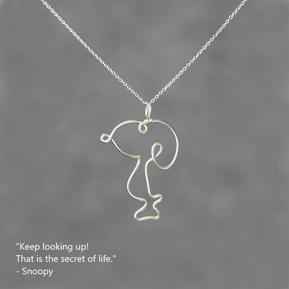 snoopy necklace sterling silver