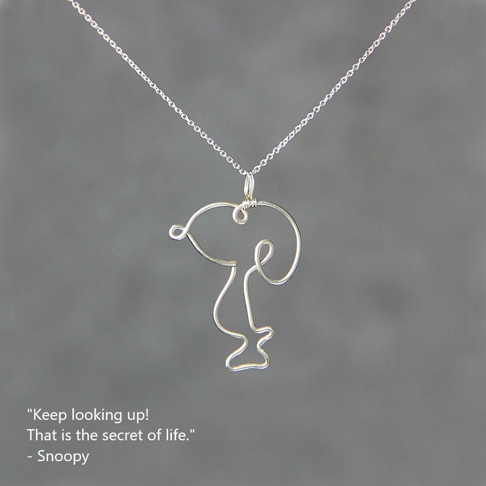 Snoopy Necklace Boho Sterling Silver Pendant Necklace Handmade Etsy Canada