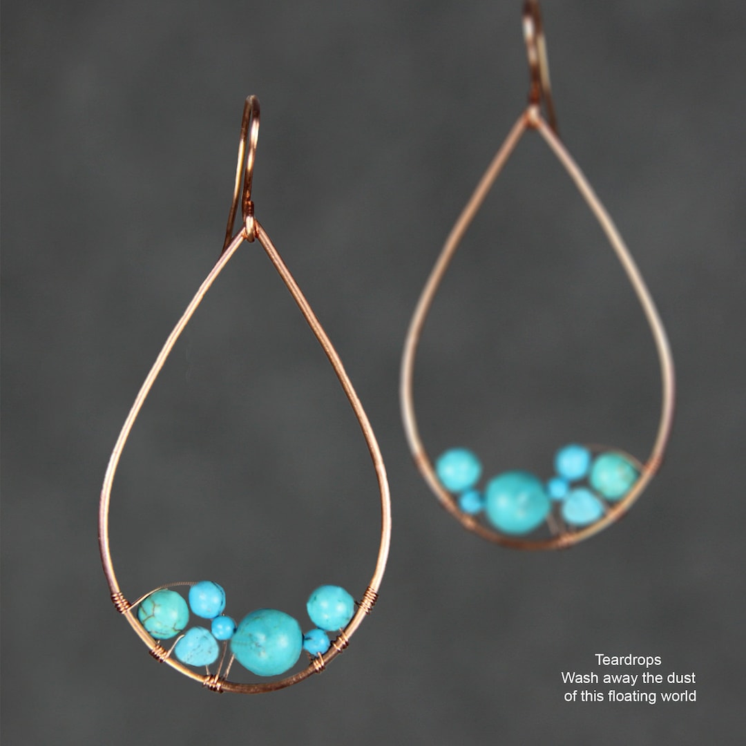 Teardrop Upcycled Hoop Earrings main image 1