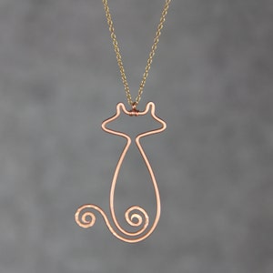 Abstract kitty cat pendant necklace, handmade jewelry,anniversary gift,birthday gift,bridesmaid gift,wedding gift, free US shipping