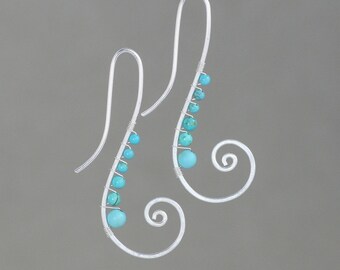 Sterlling silver wiring earring handmade US free shipping Anni Designs