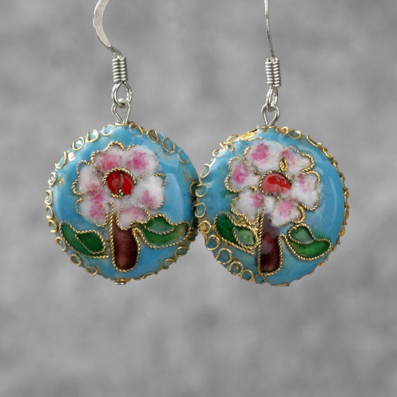 Ethnic Handmade Glaze Cloisonne Quality Drop Earrings
