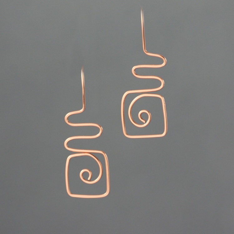 Abstract Swirl Hoop Earrings Bridesmaid Gift Gift for Her Etsy