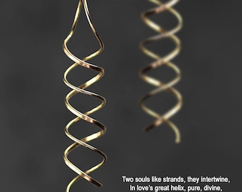 Helix Infinity Spiral earrings,  handmade, 14kgold filled, 14k rose gold-filled, sterling silver, copper,  free US shipping,