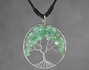 Tree of life necklace, Jade necklace, pendant necklace, handmade jewelry, Gift for Mom, Gift for her, Anniversary gifts, Free US shipping