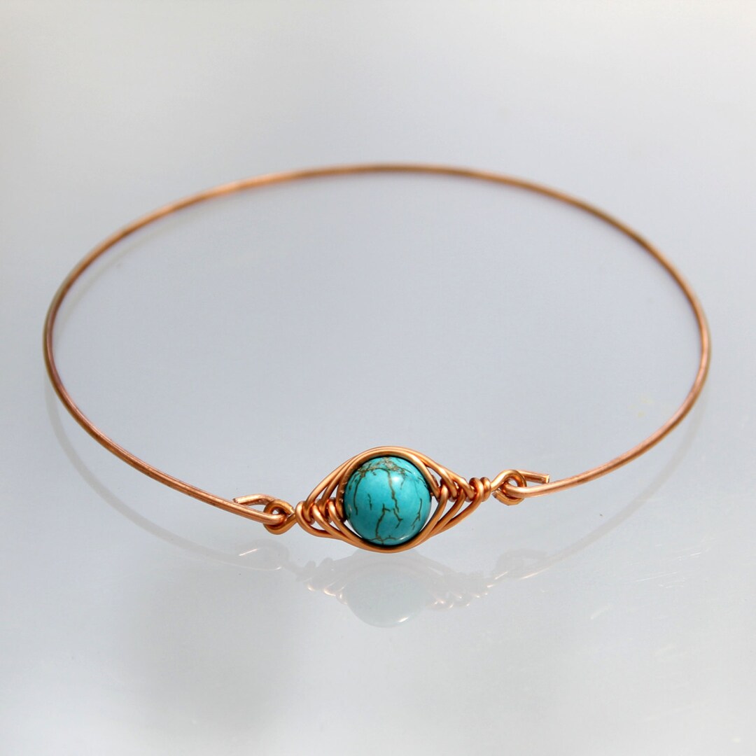 Bangle Bracelet,copper Bracelet,turquoise, Bridesmaid Gift,gift for Her