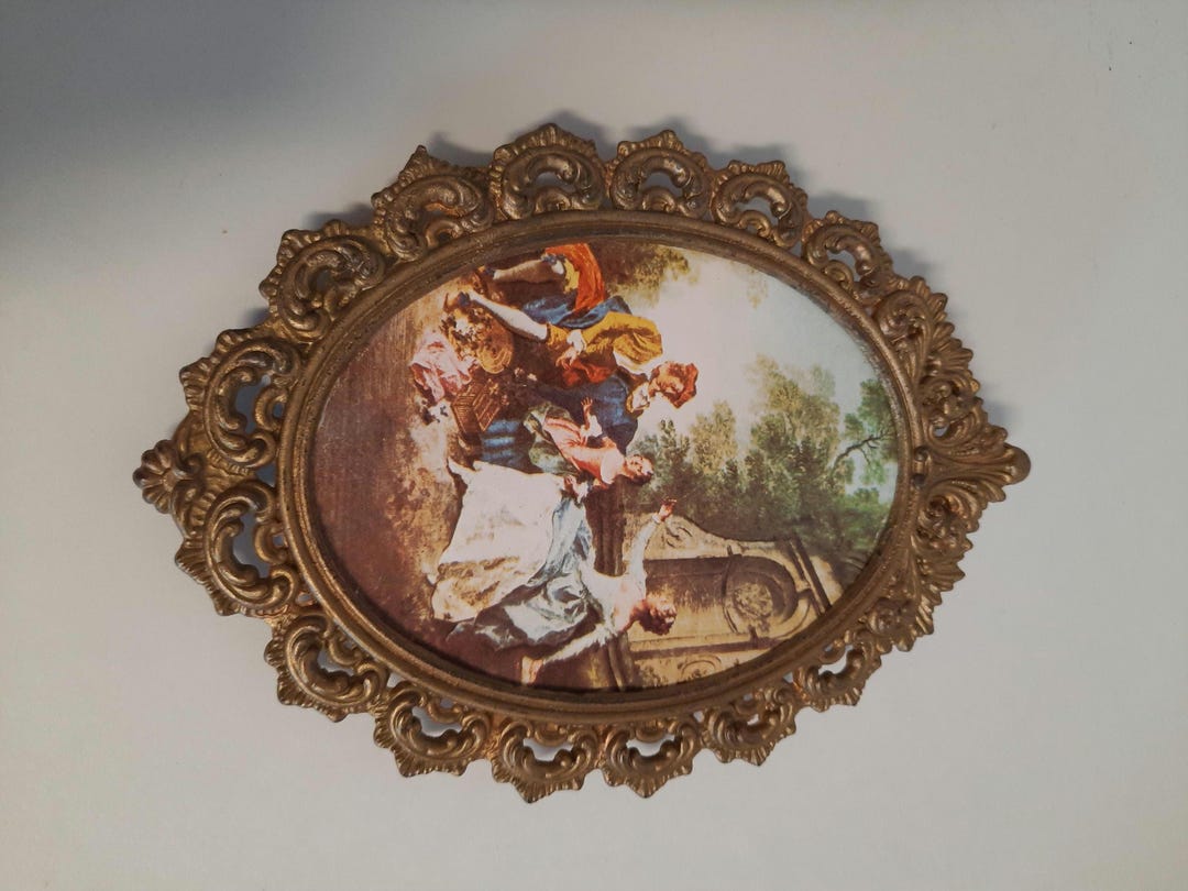 Vintage Mini Ornate Oval Frame – Rococo Gold Picture Frame With ...