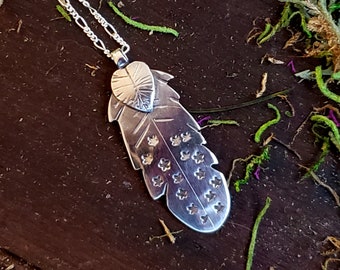 Sterling Silver Feather Pendant Handmade