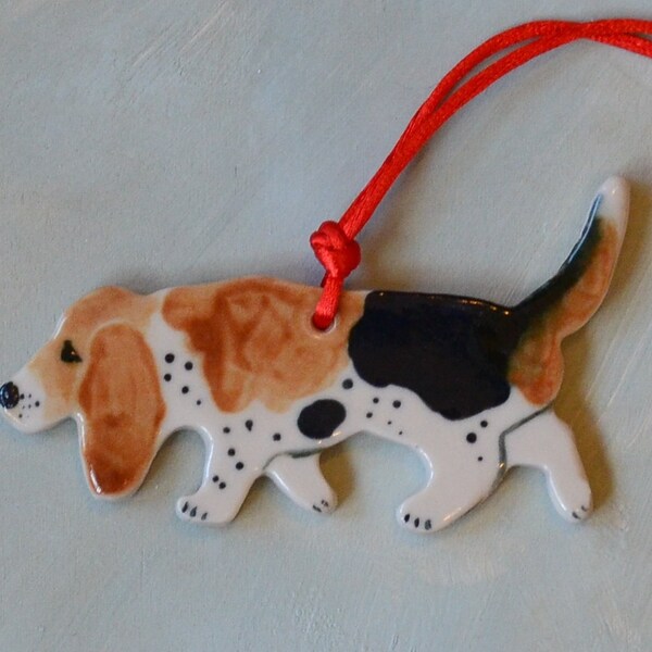 Basset Hound Ornament, Hunting Dog, Basset Hound Lovers, Christmas Ornament, Dog Lover Gift, Memorial gift, Pet Lovers Gift