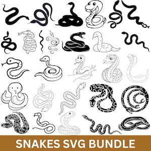 Mystical Snake SVG Bundle | Floral & Celestial Cobra Clipart | Digital Download
