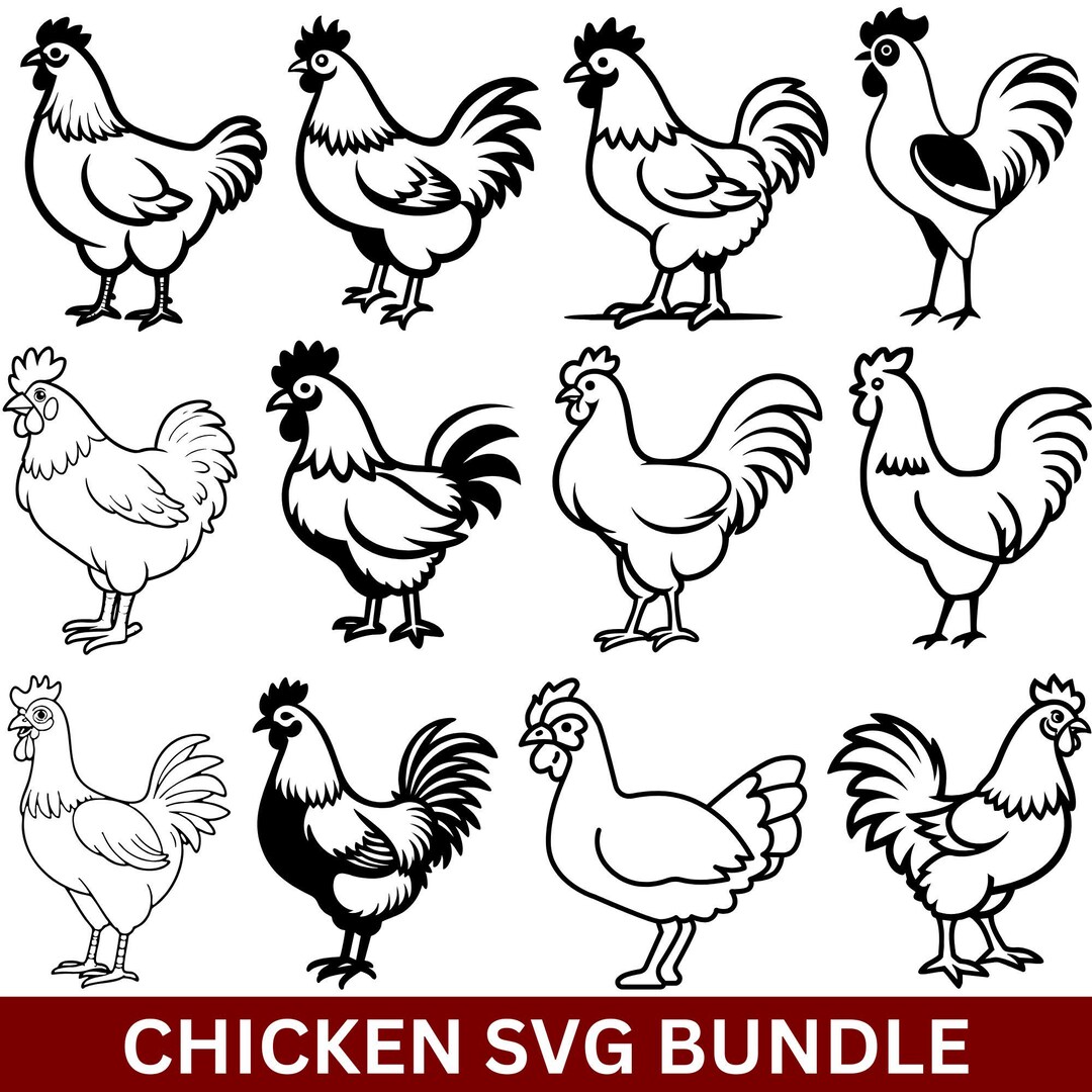 Chicken SVG Bundle, Hen Vector Clipart (digital Download) - Etsy