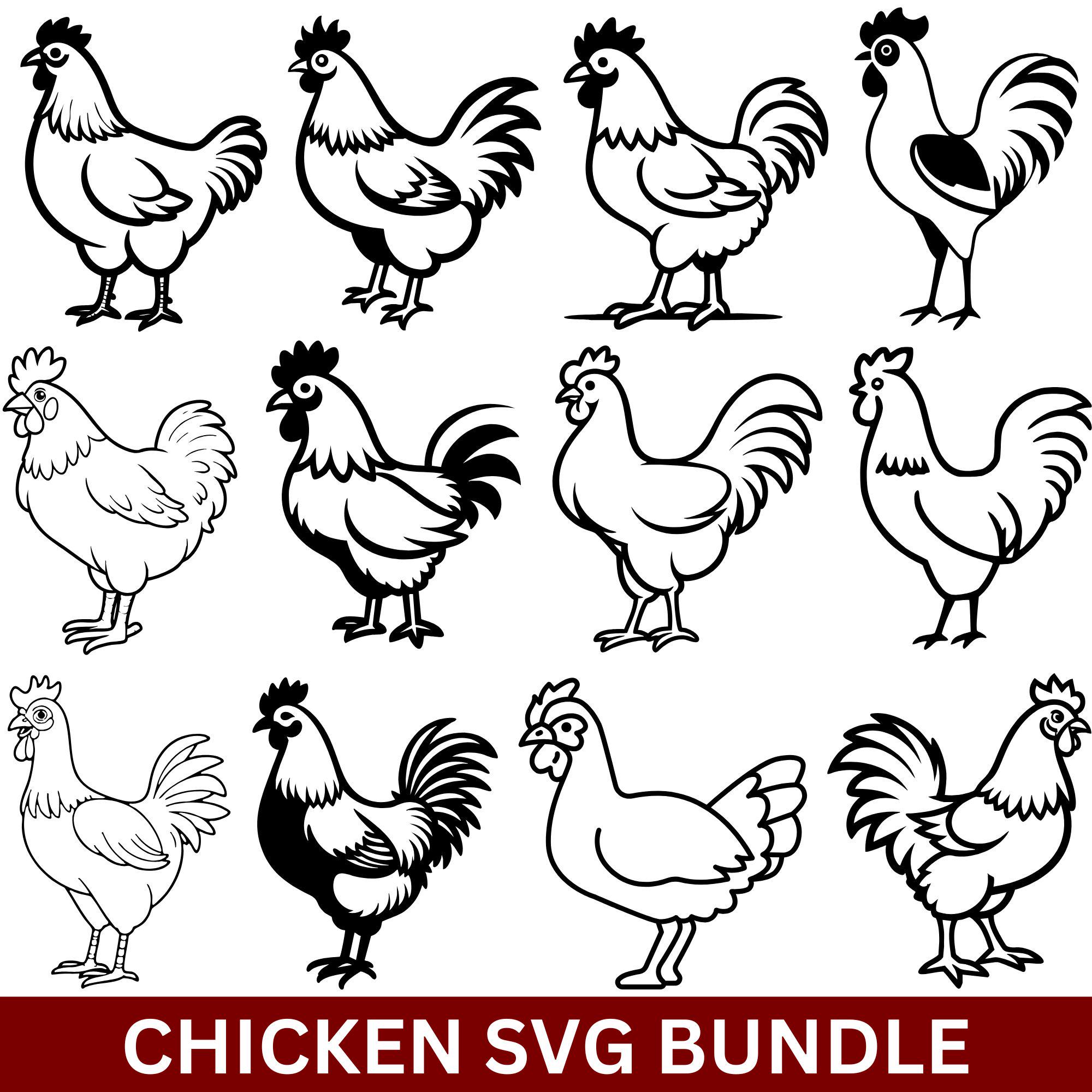 Chicken SVG Bundle, Hen Vector Clipart (digital Download) - Etsy