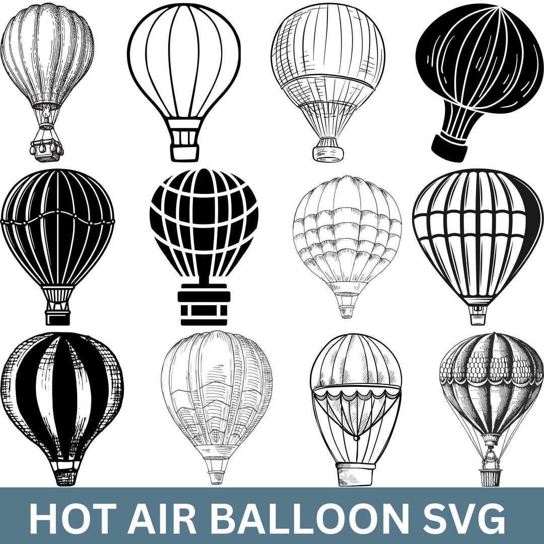 Hot Air Balloon SVG Bundle: Cricut Cut Files (digital Download) - Etsy