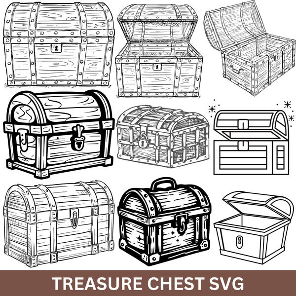 Treasure Chest Design/layout Gold Treasure Chests - Etsy
