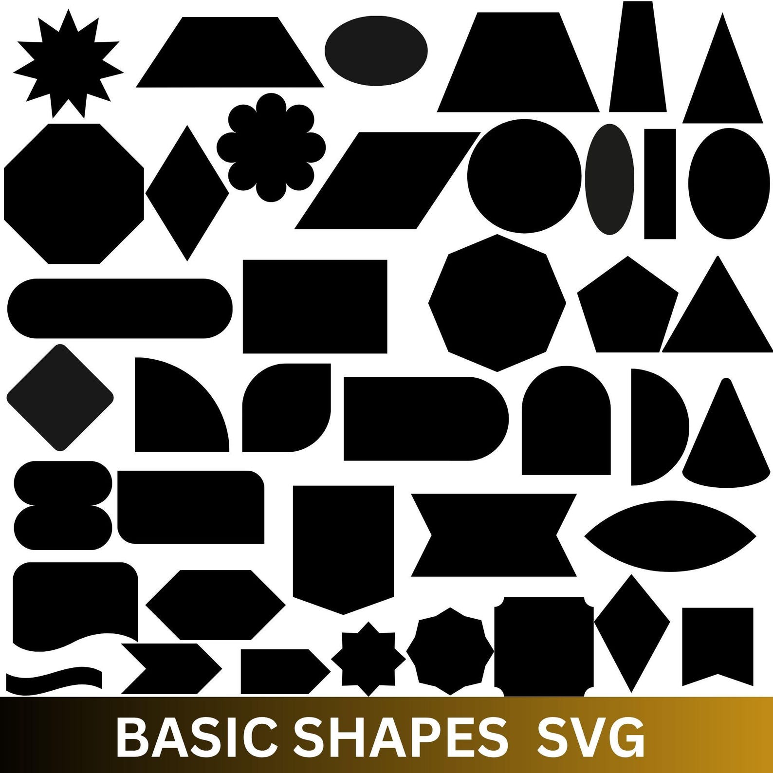 Basic Shapes SVG Bundle, Frames, Tags, Banners (digital Download) - Etsy