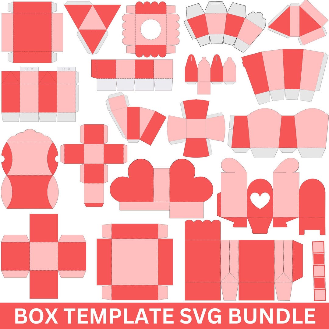 Box Template SVG Bundle: DIY Paper Craft Gift Boxes, Favor Gift ...