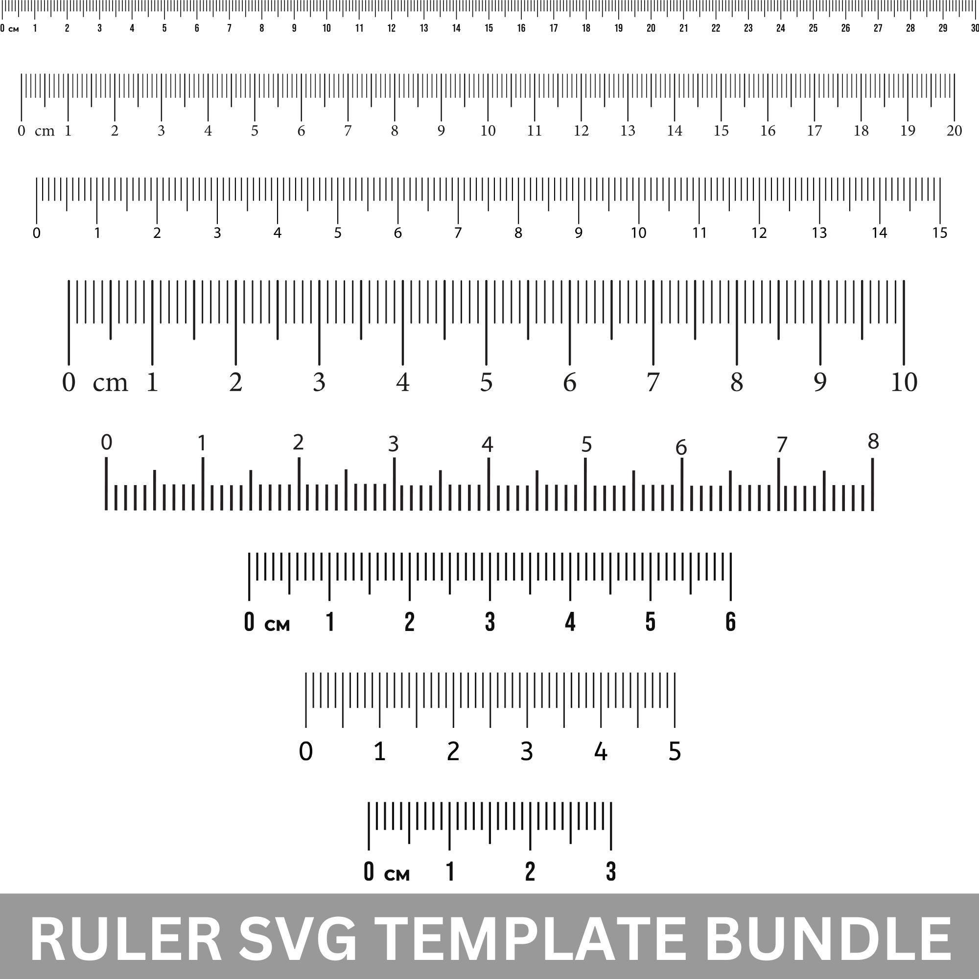 Ruler SVG Bundle, Centimeters, Cricut & Glowforge Files (digital ...