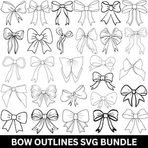 Lintstrik SVG-bundel, coquette-overzicht clipart (digitale download)