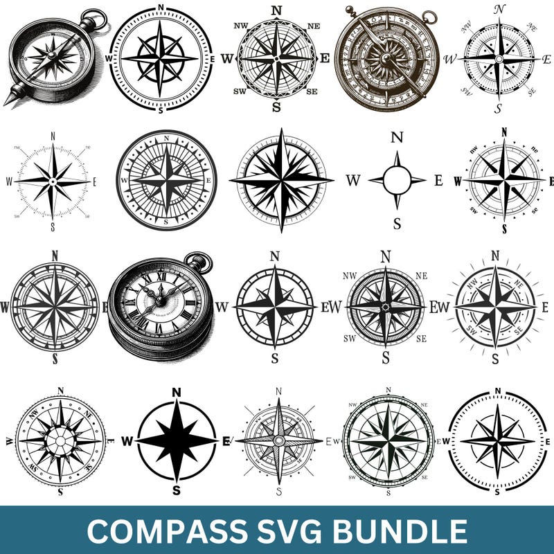 Compass Svg - Etsy